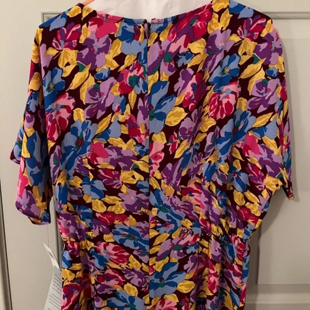 NWT Floral Donna Morgan Short Sleeve Dress Size 12 - Picture 3 of 10